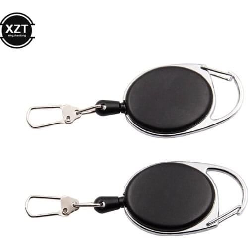 Recoil Belt Key Ring Chain Clips Retractable Pull Badge Reel Zinc Alloy ABS Plastic ID Lanyard Name Tag Card Badge Holder Reels