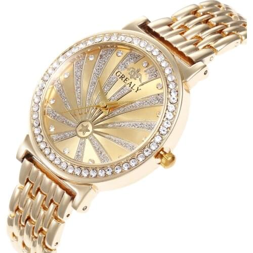 New Geneva Classic Luxury Rhinestone Watch Women Watches Fashion Ladies Womens Clock Reloj Mujer Relogio Feminino Gold 2019