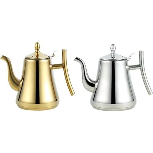 304 Stainless Steel Teapot Flower Teapot Restaurant With Strainer Large Capacity Water Kettle Heat-resistant Oolong Puer Kettles
