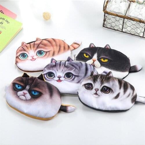 Simulation Cat design Pencil bag office school Stationery supplies Storage Organizer Bag Children gift Promotional pencil case