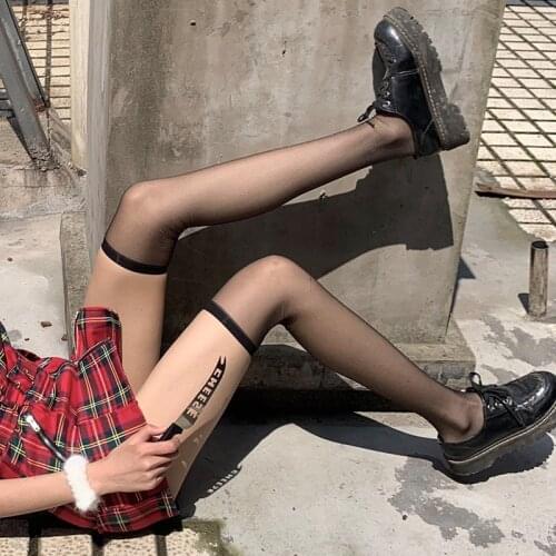2021 Summer Transparent Thin Stockings Nylon Female Ladies Over Knee Socks for Women Stocking Sexy Black Skin Color