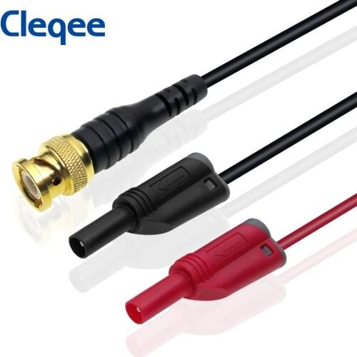 Cleqee P1064 Gold plated Pure Copper BNC Male plug to 4mm Safe Stackable Banana Plugs Test Lead