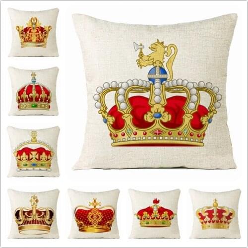 Crown Pattern Decorative Pillowcase 45*45 Decorative Pillows Nordic Home Decor For Sofa Living Room Car