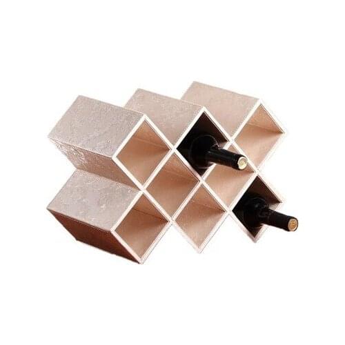 Wood leather Wine Rack champagne Wine Holder Bar Wine Stand
