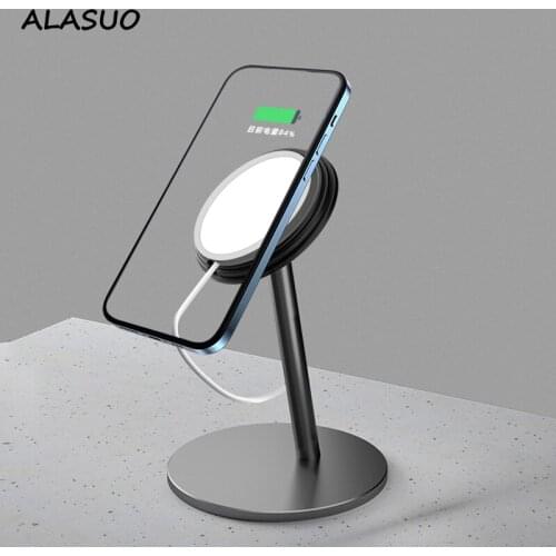 Magsafe Phone Charger Holder Aluminium Alloy Bracket For IPhone 12mini 12 Pro Max Rotation Wireless Fast Charging Stand Desktop