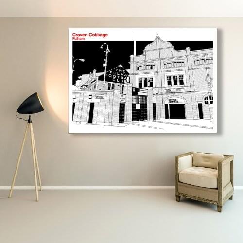 FFC Craven Cottage Poster Canvas Wall Art Painting English Premier League Football Theme Home Decoration Gifts for Fans