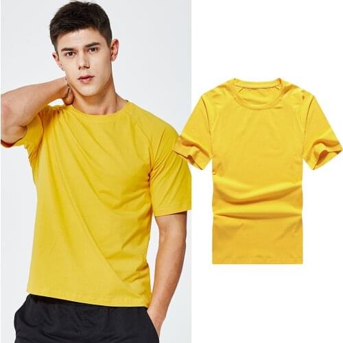 Mens T Shirt Movement Running Breathable Couples Pure Color Leisure With Short Sleeves