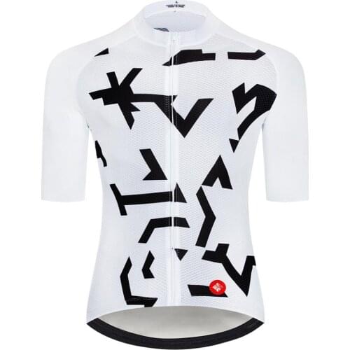 Geeklion Summer White Laser Cut Short Sleeves Road Bike Shirt Team Bike Cycling Clothing PRO Ciclismo Ropa Maillot