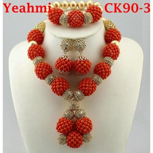 Amazing Nigerian Wedding African Beads Jewelry Set Costume African Jewelry Sets Bridal Beads Necklace Free Shipping CK90-5