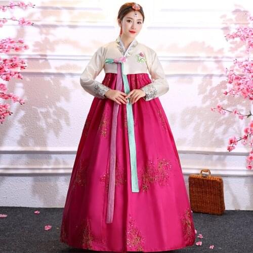 2019 Minority Costume Hanbok Korean Traditional Clothing Hanbok Korean Palace Dance Party Dress National Stage Outfit SL1530
