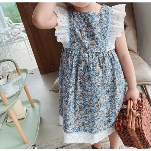 2021 Summer Baby Girls Printed Dress, Princess Kids Sweet Clothing 5 pieces/lot, Wholesale