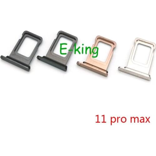 Sim Tray Holder For iPhone 11 Pro Max Micro SIM Card Tray Slot Holder Adapter Socket Repair Parts