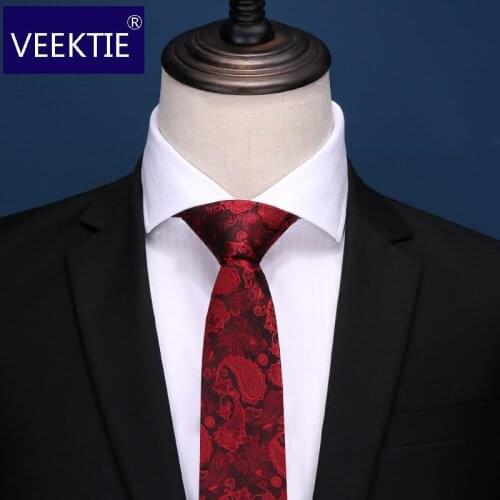 VEEKTIE Fashion 2018 New Design Ties For men Wedding Party Necktie Paisley Pattern Retro 8cm Width Standard Corbata Gravata