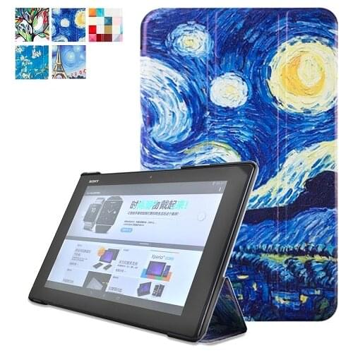 Original Leather cove Case For Sony Xperia Tablet Z2 + PC Stand Magnetic Smart Cover + Screen Protector +Stylus pen