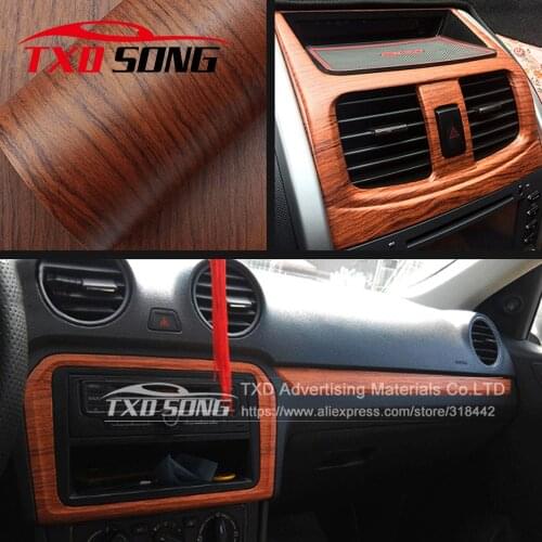 Matt W1351 PremiumPVC Wood Grain Car Wrap Film Decal Wood Grain Textured Automobiles Internal Decoration Sticker DIY Car-Styling