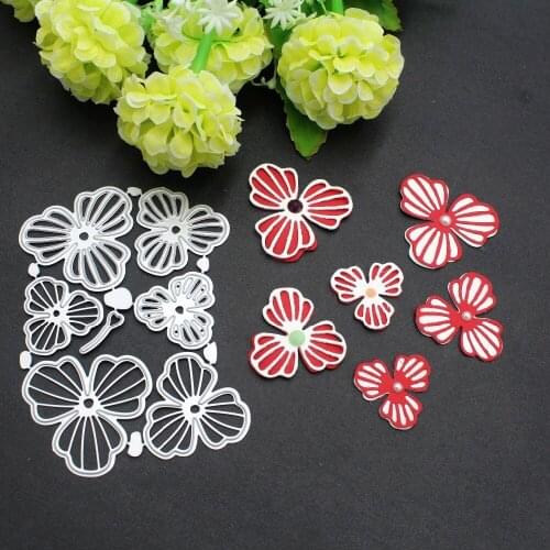 Hollow Stitches Flower Frame Metal Cutting Dies Stencils for DIY Scrapbooking Decorative Crafts Embossing Paper Cards 2019 New