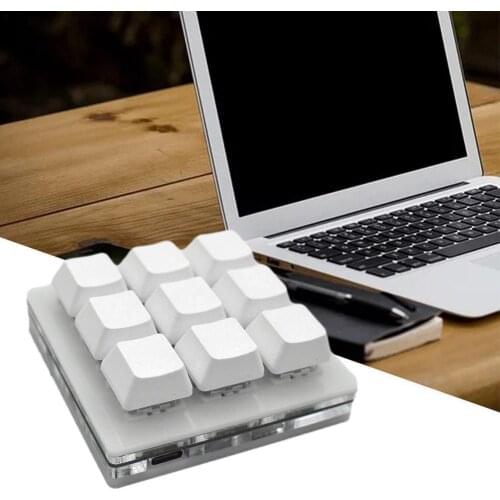 Portable Mini 9 Keys Keypad DIY Shortcut Keyboard Function Keyboard Gaming Keyboard Set Up Programmable Mechanical Keyboard