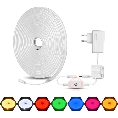 Touch Dimmer Switch Control Neon LED Strip Light Kitchen Under Cabinet Mirror Decoration Pink White Yellow DC12V fita led lamp