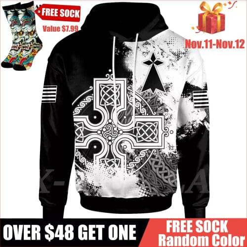 BRITTANY ERMINE CELTIC Cross 3D Printed Hoodie Man Unisex Outwear Zipper Pullover Sweatshirt Casual Jersey Tops Tracksuits