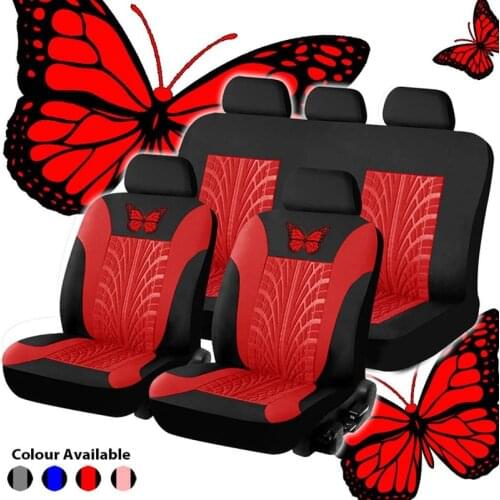 Universal Car Seat Cover Set Butterfly-Pattern Car Seat Cover Full Set Auto Seat Cover Car Styling Interior Accessories