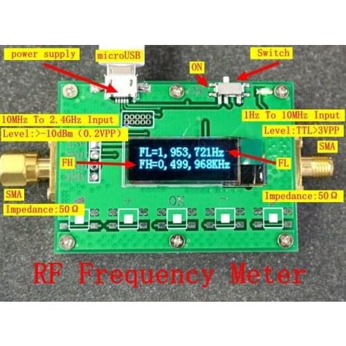 High Precision Frequency Meter Frequency Reader Frequency Meter 2.4GHz OLED Display CNC Shell