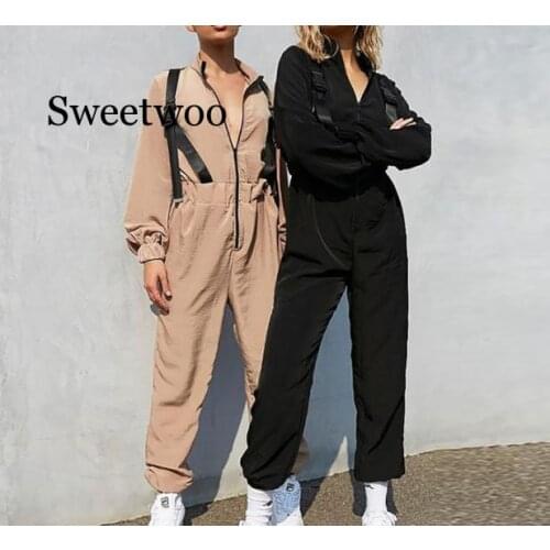 2020 High Fashion Autumn Rompers Womens Jumpsuit Sexy Vintage Casual Khaki Long Sleeve Jumpsuit Rompers Overalls