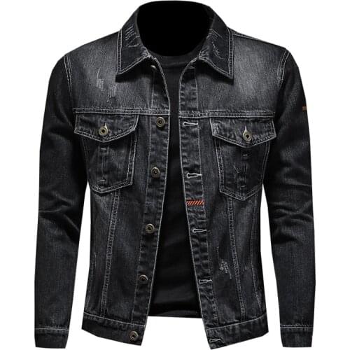 Winter warm denim jacket men thick fleece lining denim jacket jacket
