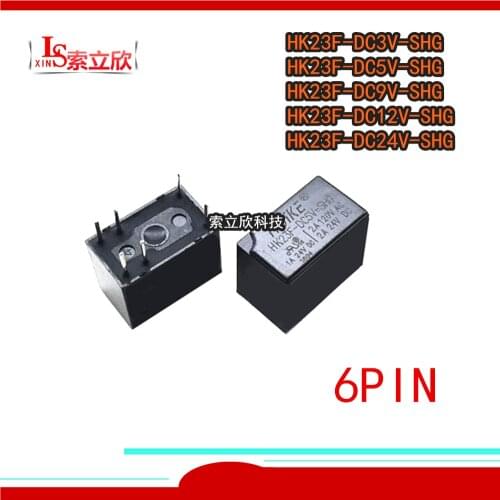 50pcs/lot 100%NEW signal relay HK23F-DC9V-SHG HK23F-DC5V-SHG HK23F-DC12V-SHG HK23F-DC24V-SHG HK23F DC3V SHG 2A 6PIN