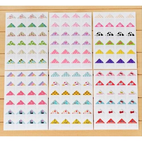 6 Pcs 144 pcs Colorful Corner Stickers Kids DIY Stickers for Pictures Decor Photo Props Handmade Black Cards Photo Album