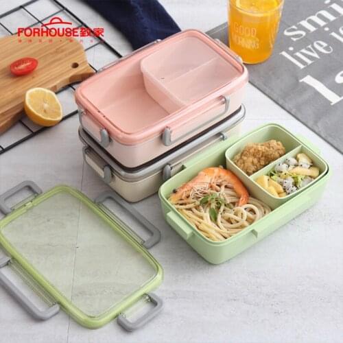 800 ML Portable Lunch Box Food Container Microwavable Oven Bento Portable Leakproof Lunchbox With Spoons Chopsticks
