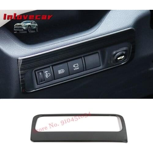 Interior accessories Headlight adjust button switch cover trim for toyota rav4 rav 4 xa50 2019 2020 Stainless Steel Garnish 1pcs