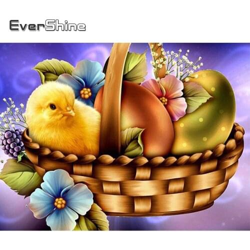 EverShine Diamond Embroidery Easter Eggs Full Square DIY Diamond Painting Scenic Cross Stitch Mosaic Rhinestone Handmade Hobby