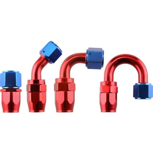 AN4 AN6 AN8 AN10 AN12 0 45 90 180 Degree Aluminium Oil Fuel Reusable Fitting Hose End Adapter water cooling oil cooling joint