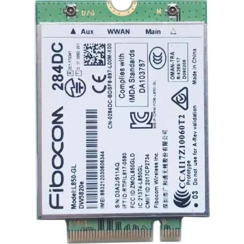 Wireless Adapter Card for Dell DW5820e Fibocom L850-GL LTE/WCDMA 4G WWAN Card Module 0284DC 284DC
