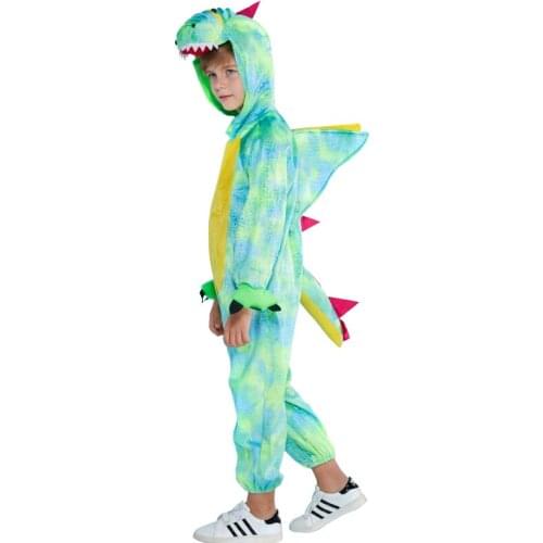 Eraspooky Boys Girls Dinosaur Cosplay Costume For Kids Cartoon Animal Jumpsuit Children Halloween Party Costume Fancy Dress