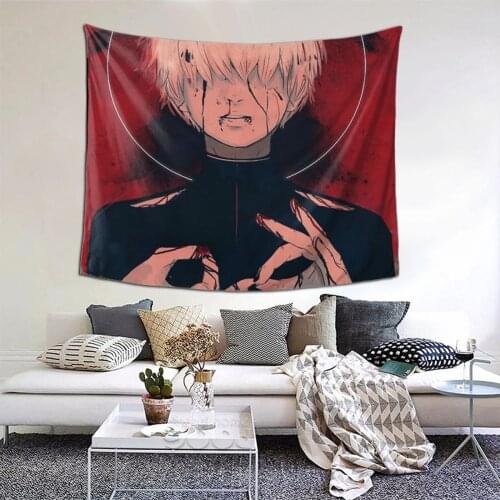 Ghoul Tapestry Anime Manga Kawaii Tapestry Wall Bedspread kawaii Hanging Blankets For Bedroom Dorm