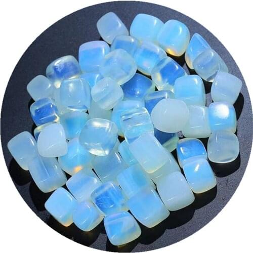 Natural Opal Tumbled cube Stones polish quartz crystals mineral gemstones garden fish tank decoration