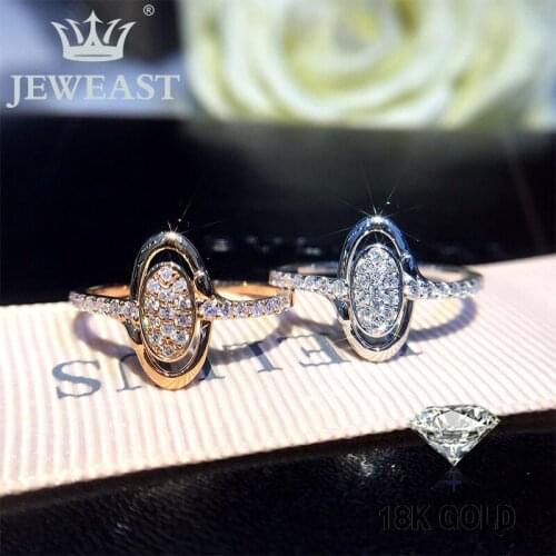Natural Diamond 18K Gold Pure Gold Ring Beautiful Gemstone Ring Good Upscale Trendy Classic Party Fine Jewelry Hot Sell New 2020