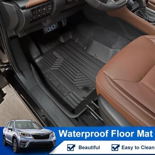 QHCP Floor Mat Rug TPE Rubber Foot Carpets Rugs Boot Pads Non-slip Design Waterproof Interior Accessory For Subaru Forester 2019