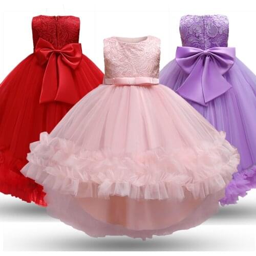 Lace Embroidery Girls Dress Wedding Evening Kids Dresses for Girls Clothes First Communion Formal Party Flower Princess Dress