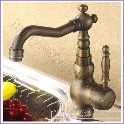 L15029 - Luxury Deck Mounted Bronze Color Brass Material Hot & Cold Kitchen Mixer