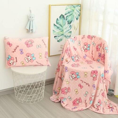 Cartoon Pink Blanket Queen Size Anime Blanket on Bed Sofa Plane Flatsheet Bedding Throw Baby Blanket Bed Decoration Xmas Gifts
