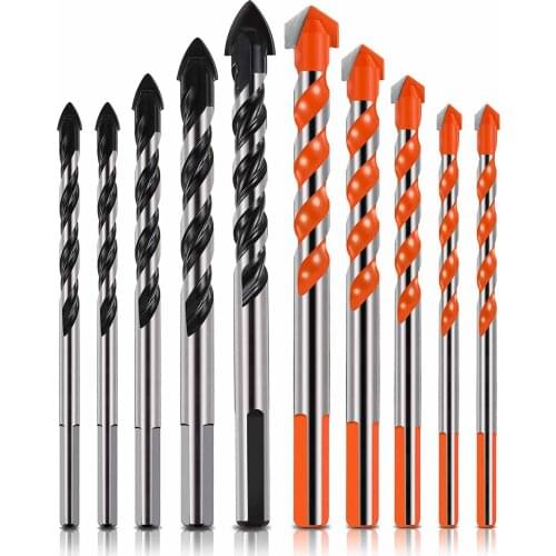 5Pcs 6-10mm Hard Alloy Triangle Drill Bits Set, Professional Masonry Bit Tile Drill Bits Set Concrete Drill Bit,Tool parts