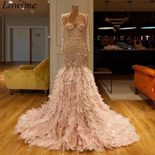 New Vintage Glitter Luxury Formal Evening Dress 2019 Sweetheart Mermaid Prom Dress Long Turkish Celebrity Cocktail Party Gowns