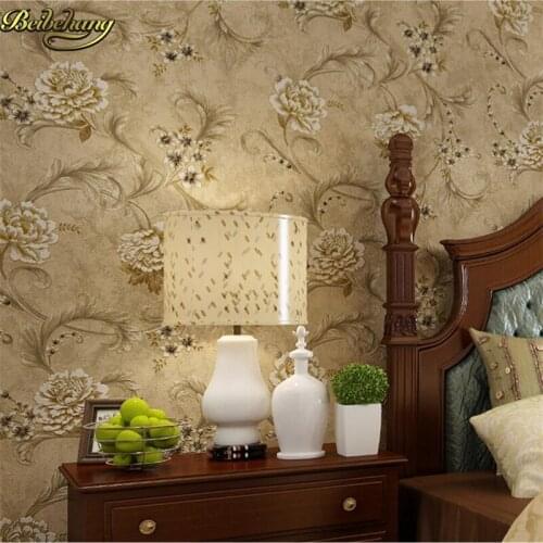 Beibehang Retro American Wallpapers Pastoral Flowers Warmer Bedroom Living Room TV Background Wallpaper papel de parede