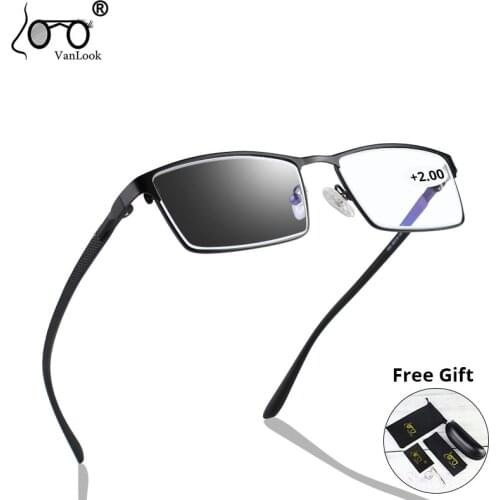 Photochromic Reading Glasses Mens Diopter Chameleon Sunglasses Women Eyeglasses +25+175