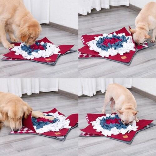 Pet Dog Snuffle Mat Pet Sniffing Training Blanket Detachable Fleece Pads Dog Mat Relieve Stress Nosework Puzzle Toy Pet Nose Pad