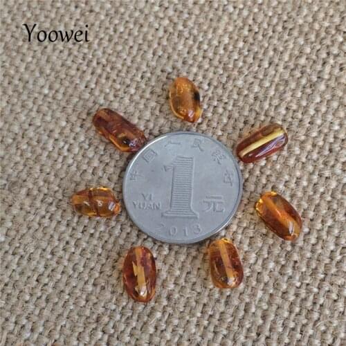 Yoowei Wholesale Natural Amber Loose Beads 4 Colors Original Baltic Polished diy Long Irregular Amber Beads for Jewelry Making