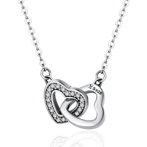 2020 heart-shaped zircon pendant necklace fit original woman necklace 925 sterling silver jewelry Valentines Day gift