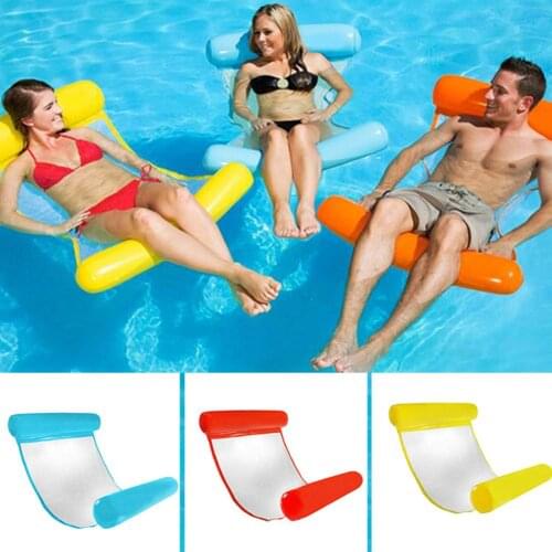 Floating Water Hammock Float Lounger Floating Toys Inflatable Floating Bed Chair Swimming Pool Foldable Inflatable Hammock Bed